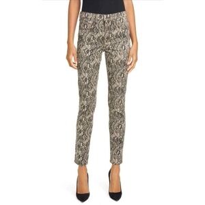VERONICA BEARD 'Kate' Snake-Print High-Rise Skinny Jeans, Nude / Size 26 (2)